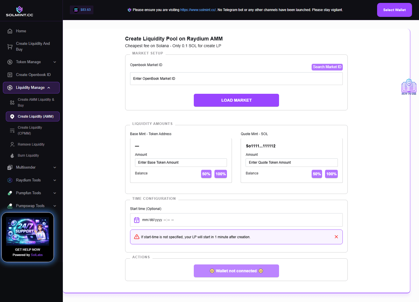 How to Create a Raydium AMM v4 Liquidity Pool on Solmint