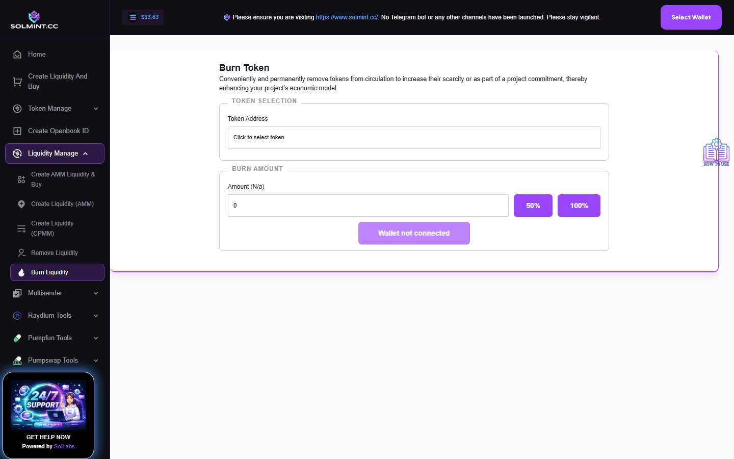 How to Burn Raydium LP Tokens on Solmint (Proof of Lock)