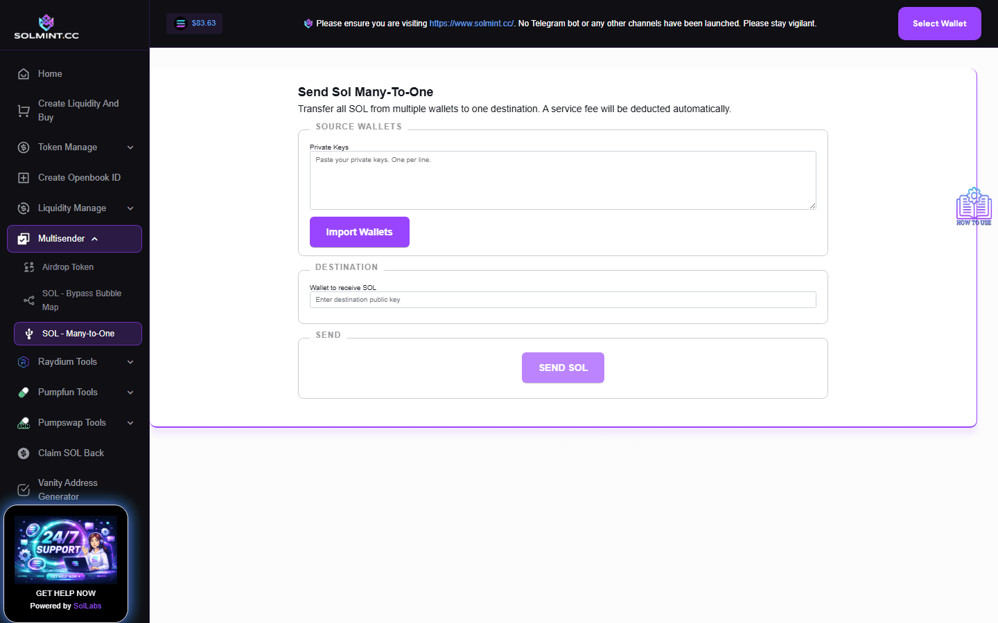 How to Consolidate SOL from Multiple Wallets on Solmint
