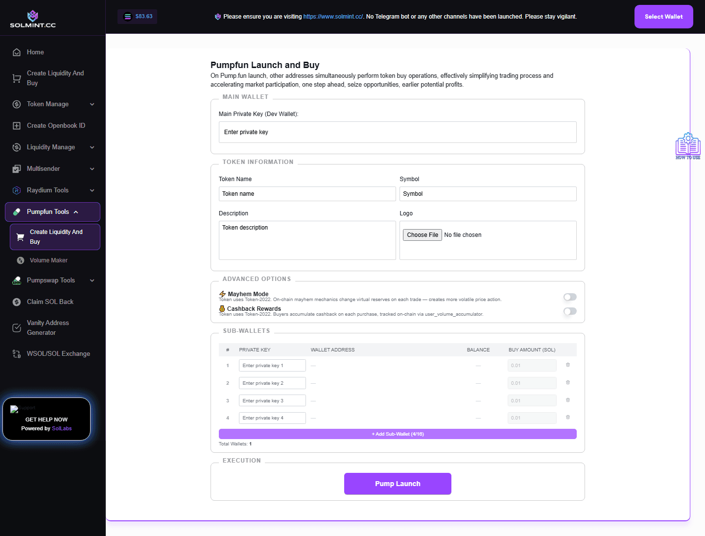 How to Launch a Pump.fun Token with Bundle Buy on Solmint